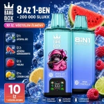BangBox 200K eldobható vape – áfonya fagylalt, áfonya–görögdinnye, málna és citrom-lime íz kombináció