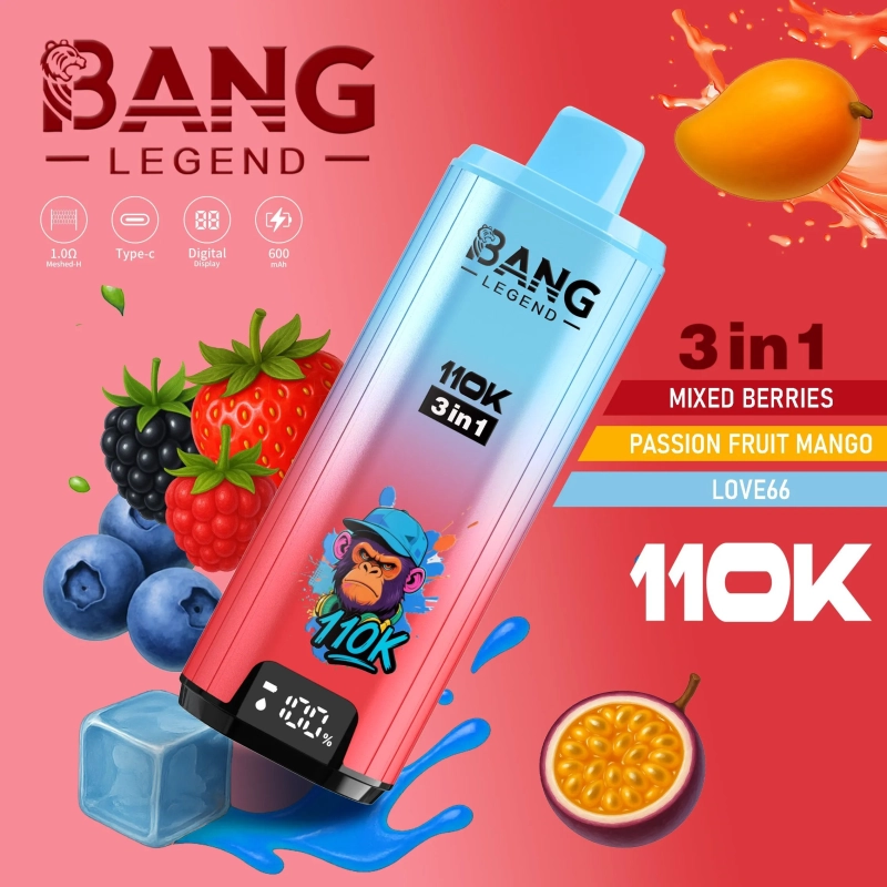 Bang Legend 110K 110000 Puffs Disposable Vape, Mixed Berries Passion Fruit Mango