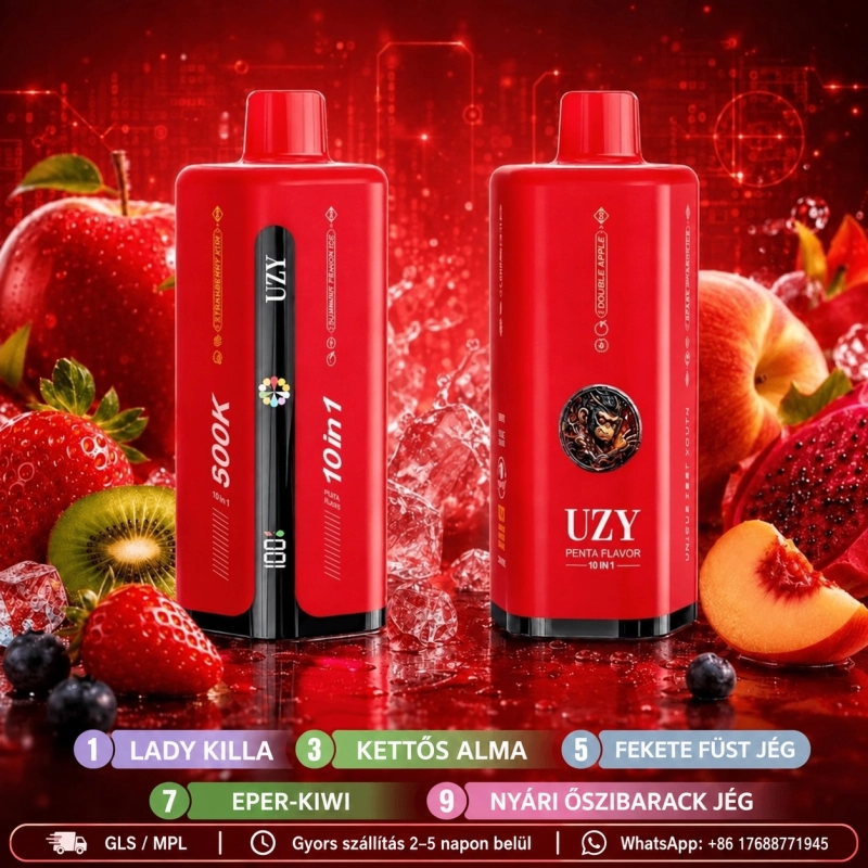 UZY Penta Flavor 500000 slukkos eldobható vape, piros vegyes gyümölcs