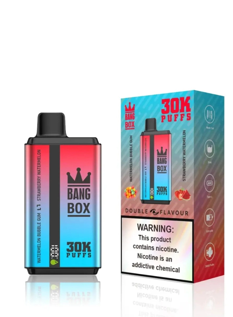 Bang Box 30000 Fújás Dupla Ízű 0% 2% 5% Alacsony Nikotintartalmú Tömeges Újratölthető Eldobható Vape Toll Nagykereskedelemben