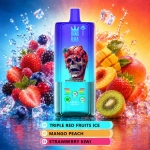 BangBox 80K 3-in-1 disposable vape with Triple Red Fruit Ice, Mango Peach and Strawberry Kiwi flavors