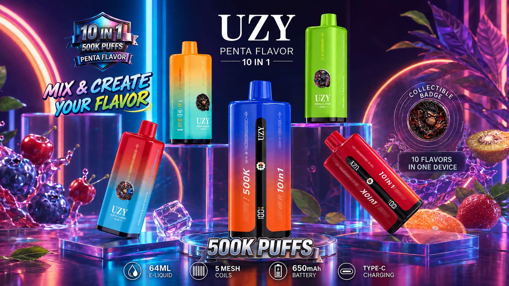 Key features of UZY Penta 500K