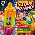 UZY 150K 6v1 jednorázová e-cigareta – Ledová broskev, Dvojité jablko, Trojité mango