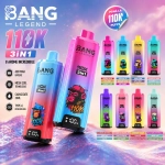 Bang Legend 110K 3 az 1-ben eldobható vape 12 ízkészlettel, Type-C töltéssel és LED kijelzővel