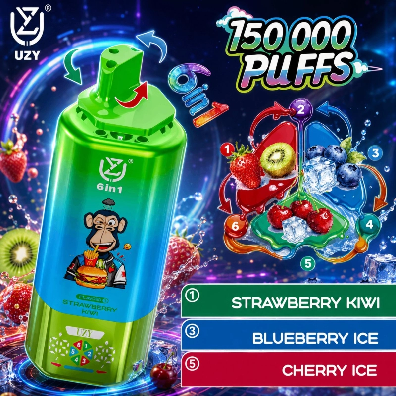 UZY 6 in 1 150000 Puffs Disposable Vape, Mixed Fruit Flavors (2)