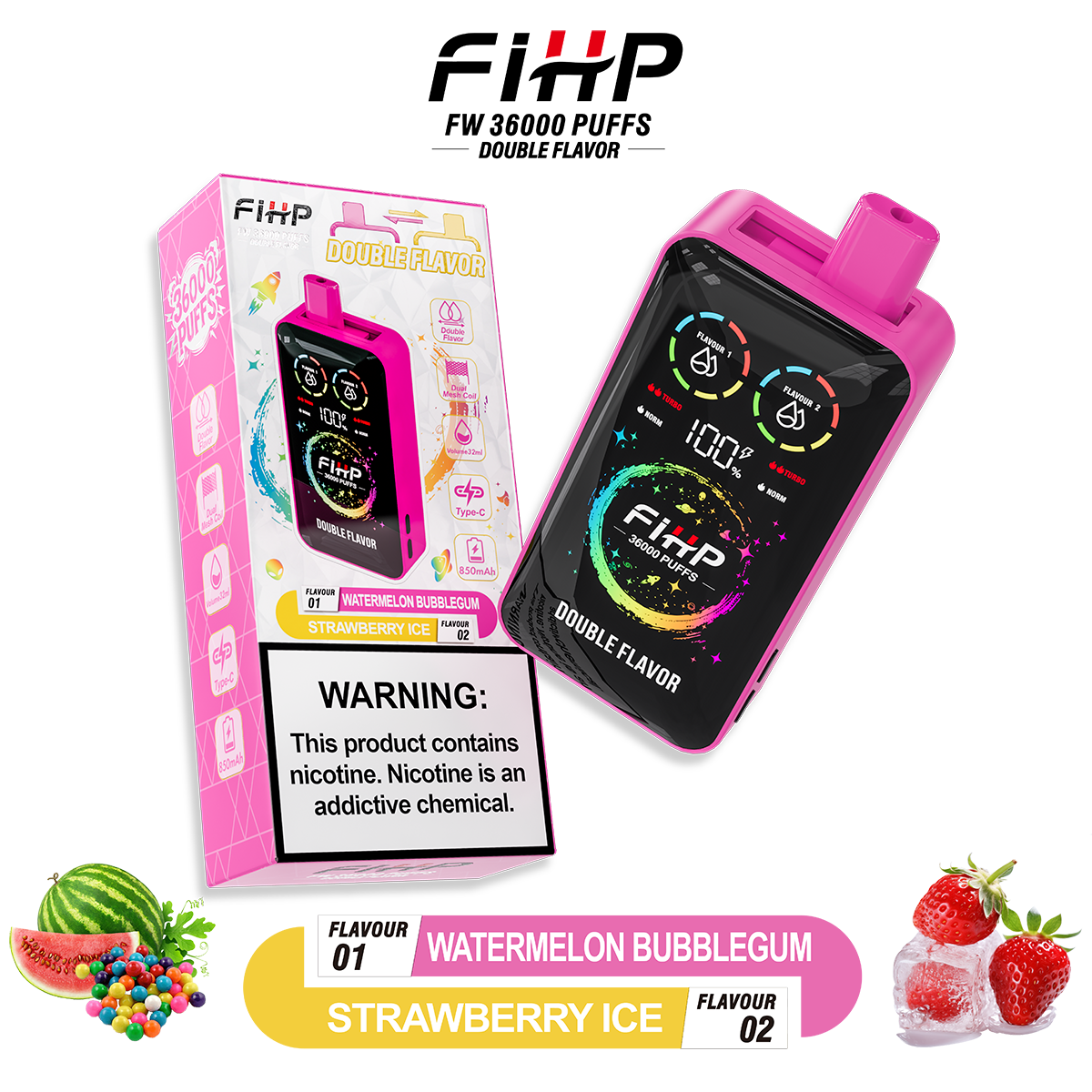 FIHP Vape z podwójnym smakiem (36 000 zaciągnięć)