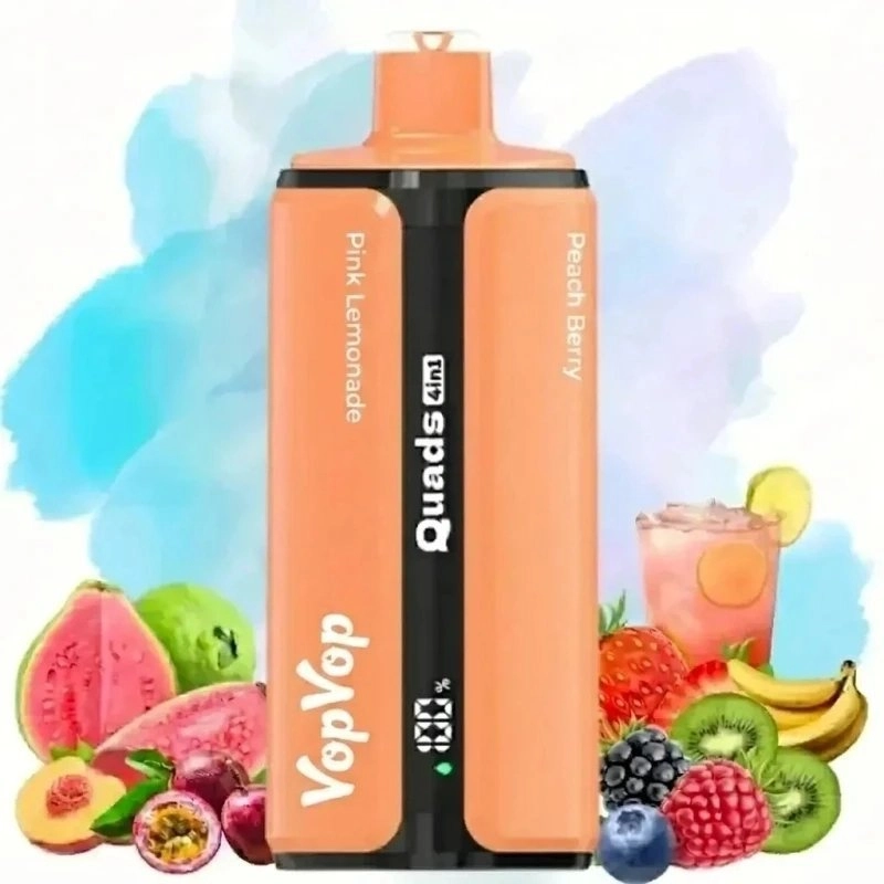 VopVop Quads 4in1 120000 slukkos eldobható vape, Pink Lemonade és Peach Berry ízekben