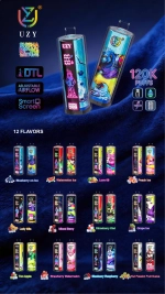 Packaging of UZY Shisha King 120k Puffs Disposable, Blueberry on Ice