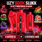 UZY 500K Penta Flavor 10 az 1-ben – Lady Killa, dupla alma, Black Dragon Ice, eper-kiwi és jeges nyári őszibarack