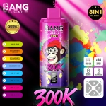 Bang Legend 300K 8-in-1 Flavors Disposable Vape – Több ízű, 300 000 szippantásos élmény5. gyümölcsös bogyó+mangó őszibarack sárgabarack+eper kivi+őszibarack mangó görögdinnye