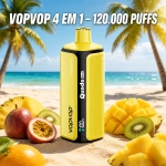 VopVop Quads 4 em 1 120.000 Puffs Vape Descartável, Sabores de Frutas Amarelo