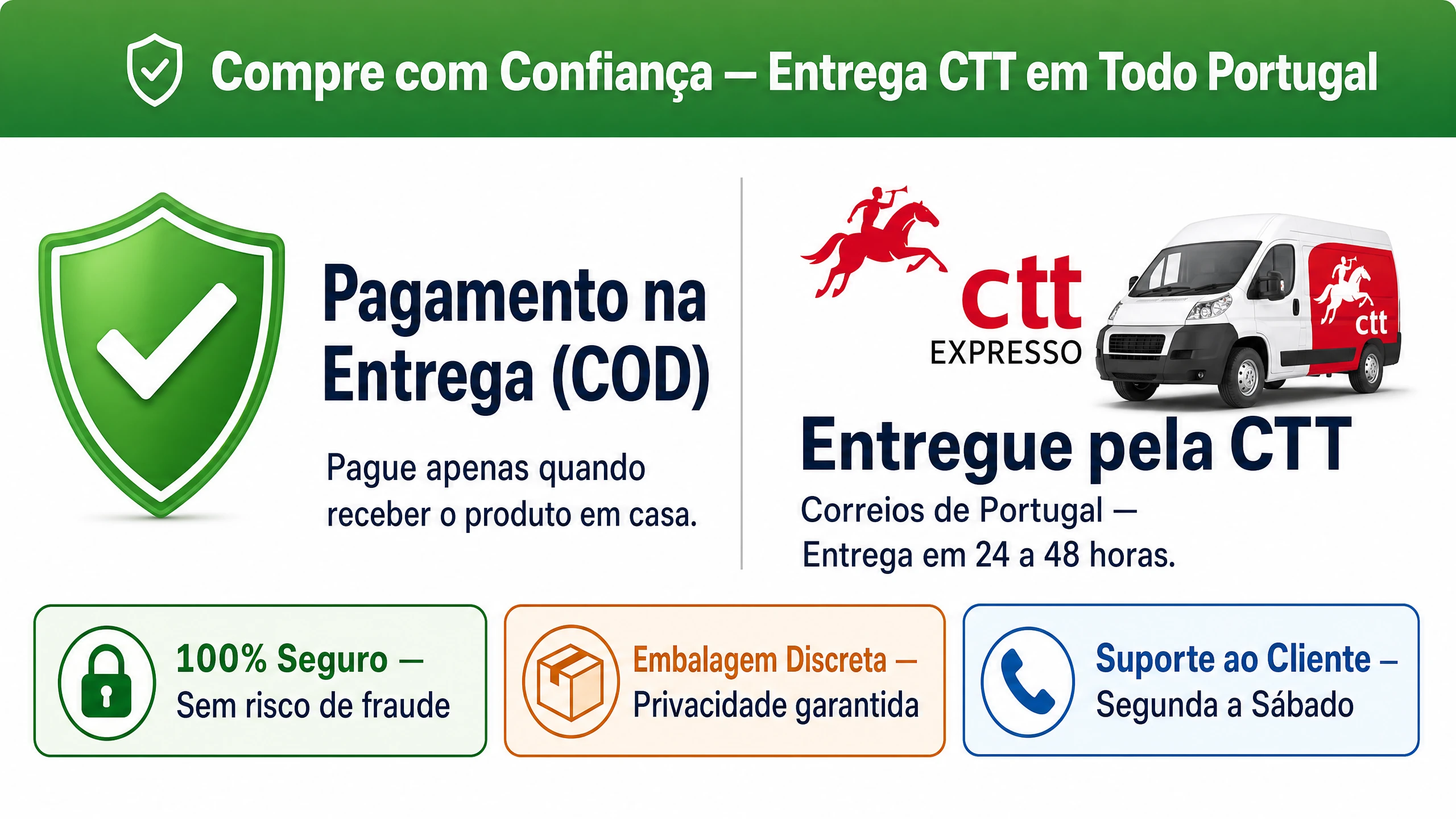 Entrega CTT em Portugal com pagamento na entrega, embalagem discreta e apoio ao cliente para Bang Legend 300K