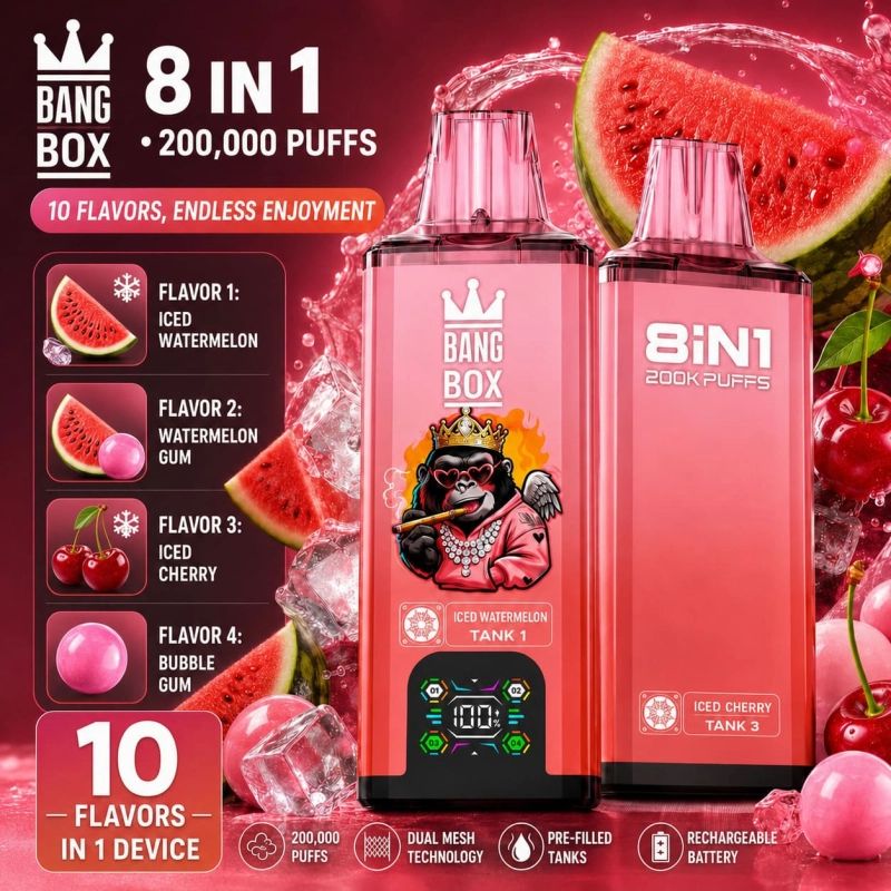 Bang Box 200K Watermelon Ice Bubble Gum Cherry Ice mixed flavor vape