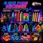 Produtos possíveis da Mystery Box Bangbox-Vapor com Bang Legend, Bang Box, UZY, Vapsolo e Vopvop