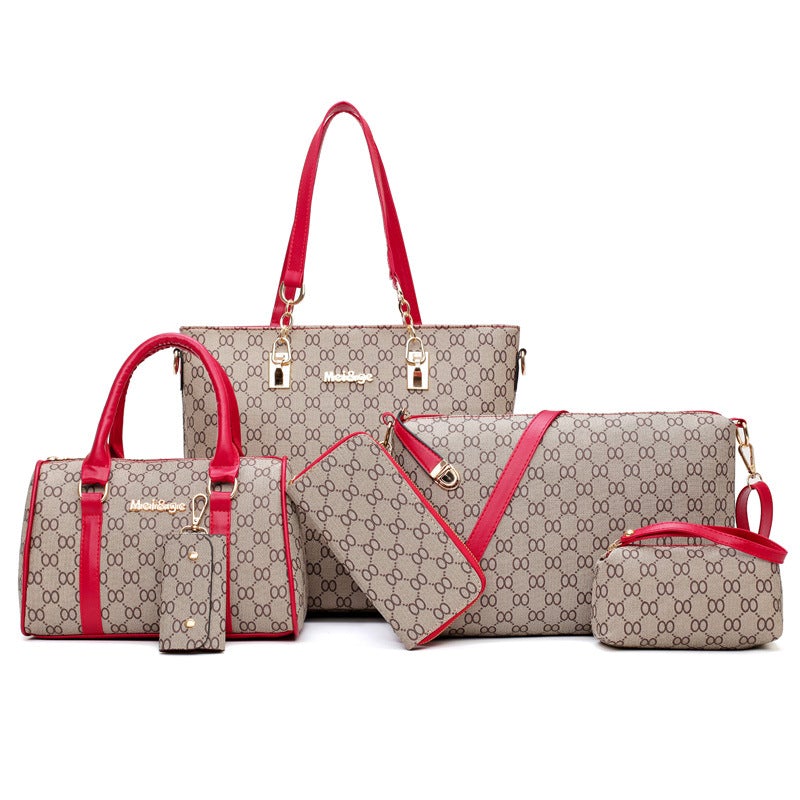 🔥Oferta exclusiva de juego de bolsas promocionales de 6 piezas. Bolso de piel para mujer