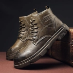 2022 Jesień Nowe Buty Martin Męskie Mid-Top Taktyczne Męskie Buty Retro Lokomotywa Skórzane Buty Brytyjskie Buty Z Okrągłym Noskiem