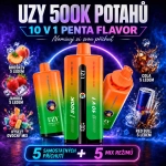 UZY 500K Penta Flavor s příchutěmi ledová broskev, jahoda a ledová cola