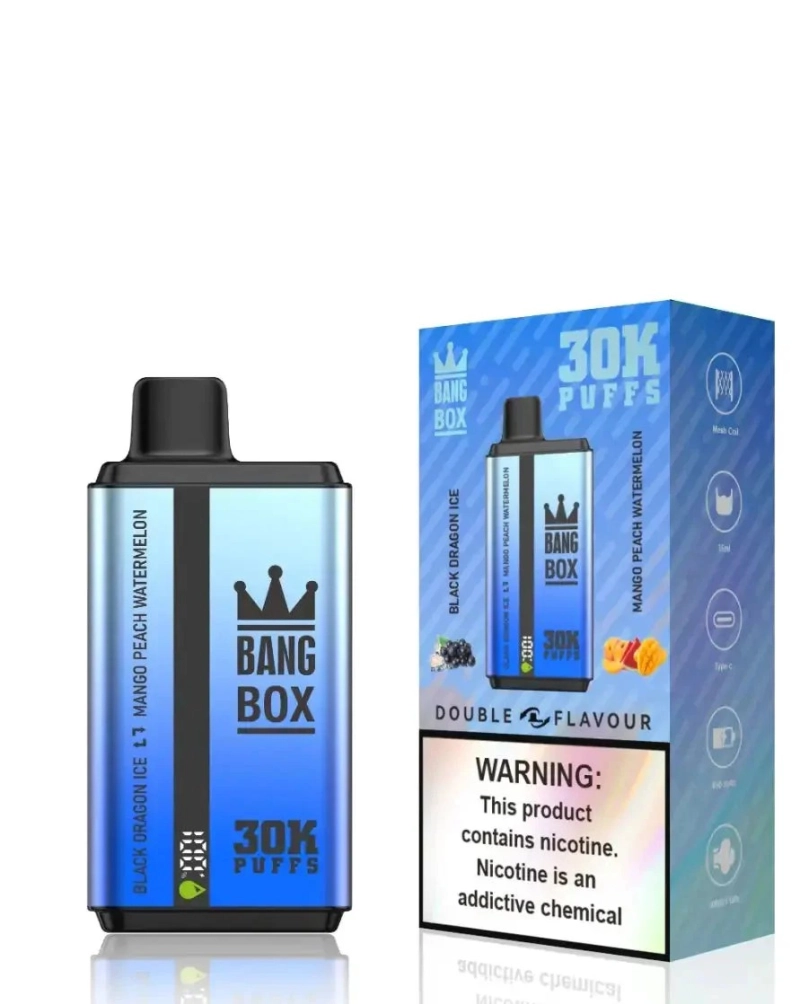 Bang Box 30000 Fújás Dupla Ízű 0% 2% 5% Alacsony Nikotintartalmú Tömeges Újratölthető Eldobható Vape Toll Nagykereskedelemben