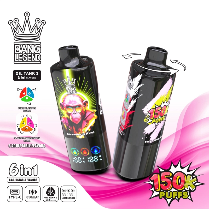 Bang Legend 150000 Puffs Disposable Vape, Strawberry Kiwi és 6 az 1-ben ízek