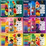 Bang Legend 300K 8 v 1 – přehled 12 kombinací ovocných, sladkých a ledových příchutí
