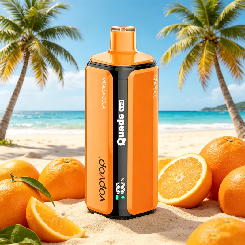 VOPVOP Quads 120K – 4 íz, 120K szippantás, rendkívül hosszú élettartamú vape Vanília kóla + citrom, őszibarack + szőlőfagylalt + vegyes bogyós fagylalt