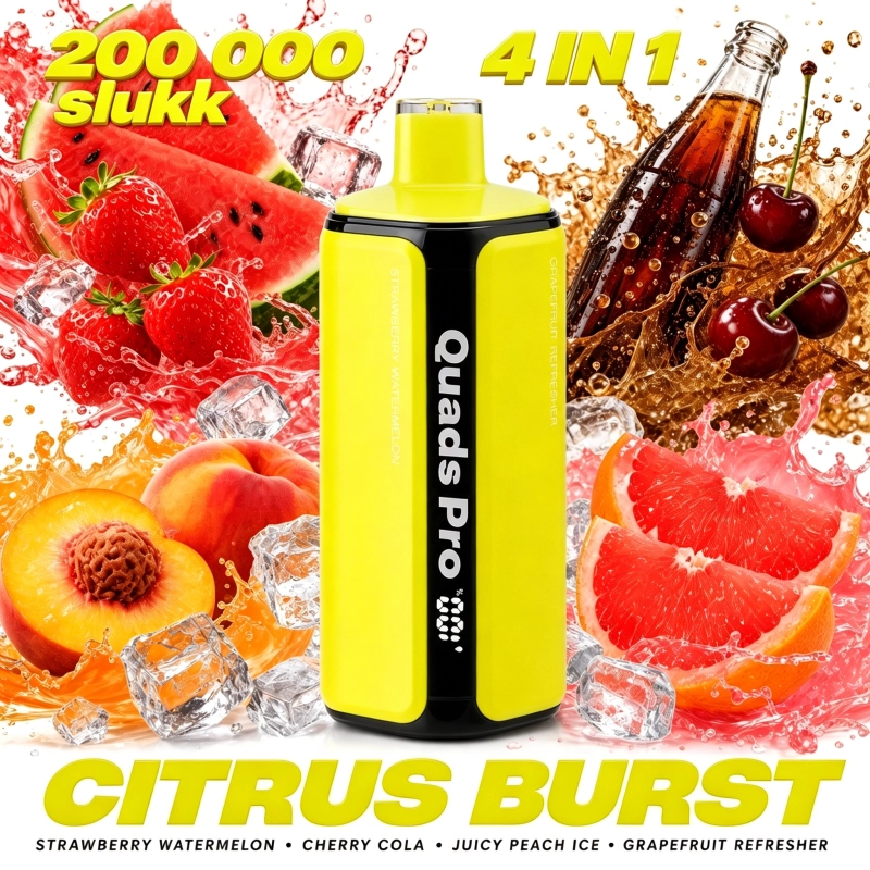VOPVOP PRO 4 in 1 6.STRAWBERRY WATERMELON & CHERRY COLA & JUICY PEACH ICE & GRAPEFRUIT REFRESHER