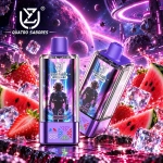 Vape descartável UZY Crystal 4 em 1 100 000 puffs com sabor Strawberry Ice e indicador LED de bateria