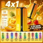 Bang Box 4x1 160000 Puffs Cigarro Eletrônico Descartável, Multisabor Amarelo e Laranja