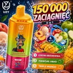 UZY 150K 6w1 jednorazowy e-papieros – lód brzoskwiniowy, podwójne jabłko i potrójne mango