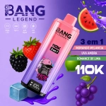 Bang Legend 110K 110000 Puffs Vape Descartável, Morango Melancia e Uva