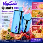 VapSolo Quads 80K s ružovou limonádou, kiwi marakujou a guavou, broskyňou s bobuľami a jahodou s banánom