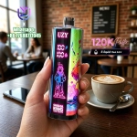 UZY SHISHA HOOKAH KING 120000 Crystal Design • Smart Screen • 120K Massive Puffs 4.Peach ice