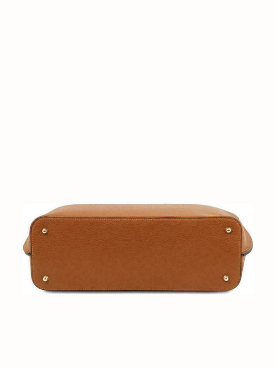 TL Δερμάτινη Γυναικεία Τσάντα Shopper Ώμου Ταμπά