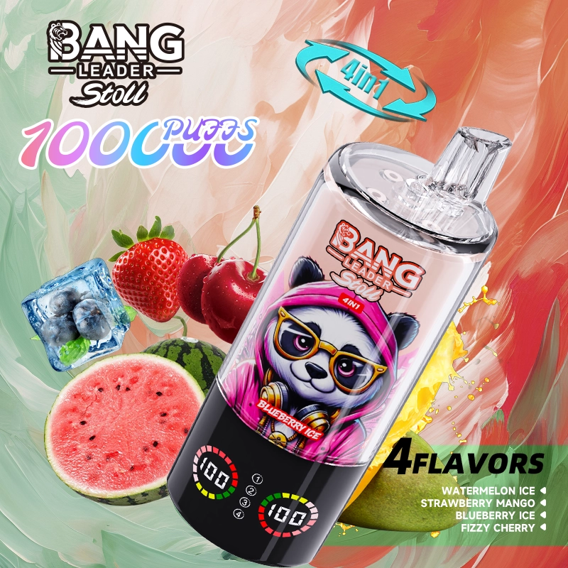 Bang Leader Stoll 100000 100K Puffs 4 in 1 Flavors Disposable Vape 0% 2% 3% 5% Nicotines 10Tastes Smart Screen-Vape Factory Wholesale