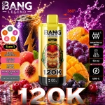 Vape Bang Legend 120K 5 em 1 sabor Banana Refrescante com banana gelada, morango e banana e limão com lima