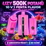UZY 10v1 příchutě ledové hrozny, jahoda kiwi a ledový vodní meloun