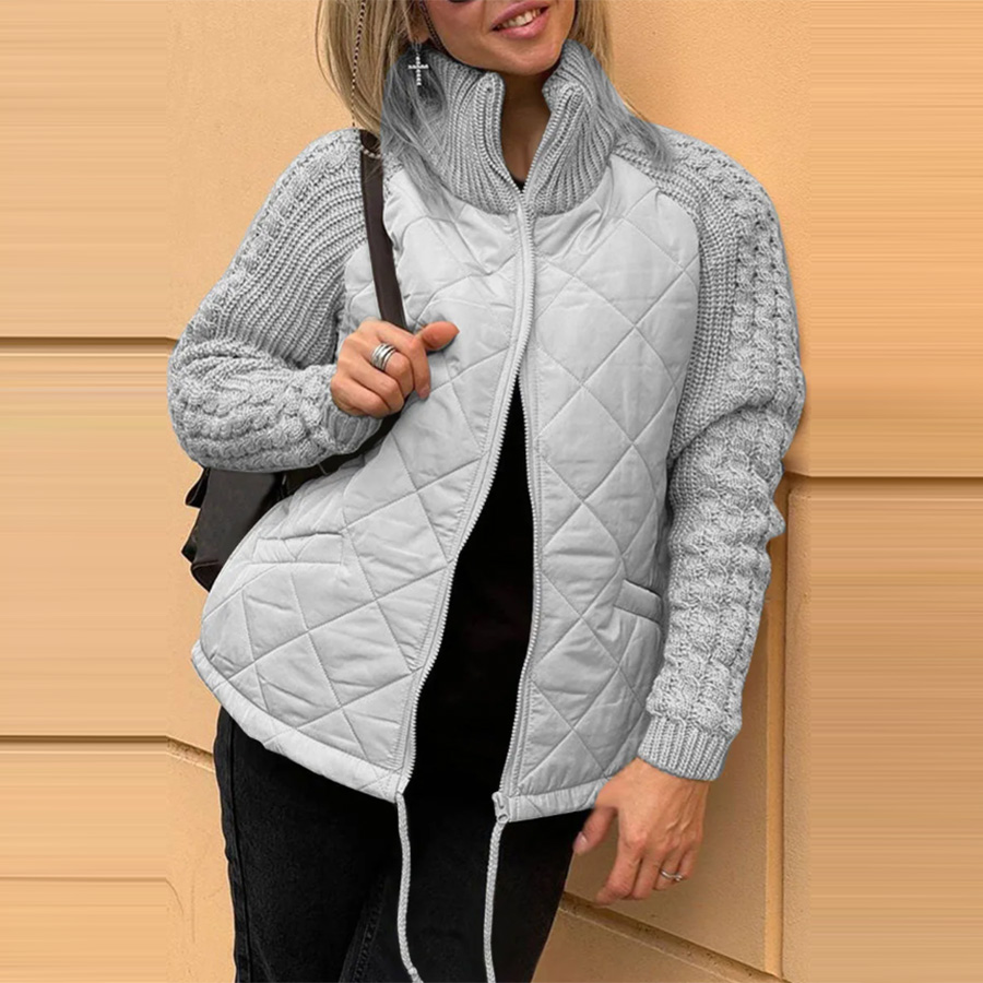 ❄️Ofertas de Inverno❄️Moda Cardigan Zipper Stand Collar Roupas de algodão