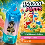 UZY 6 em 1 150000 Puffs Vape Descartável, Kiwi Maracujá Goiaba