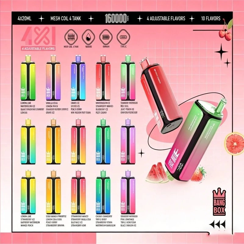Bang Box 160000 160000 Puffs Disposable Vape, Multi Flavor Mesh Coil