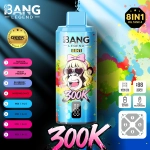 Bang Legend 300K 8-in-1 Flavors Disposable Vape – Több ízű, 300 000 szippantásos élmény3. citromos savanyú narancs+mangó őszibarack+gyümölcs jég+bogyós jég