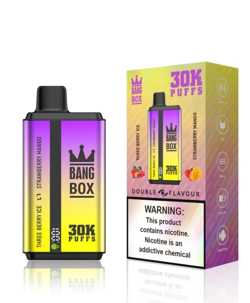 Bang Box 30000 Fújás Dupla Ízű 0% 2% 5% Alacsony Nikotintartalmú Tömeges Újratölthető Eldobható Vape Toll Nagykereskedelemben