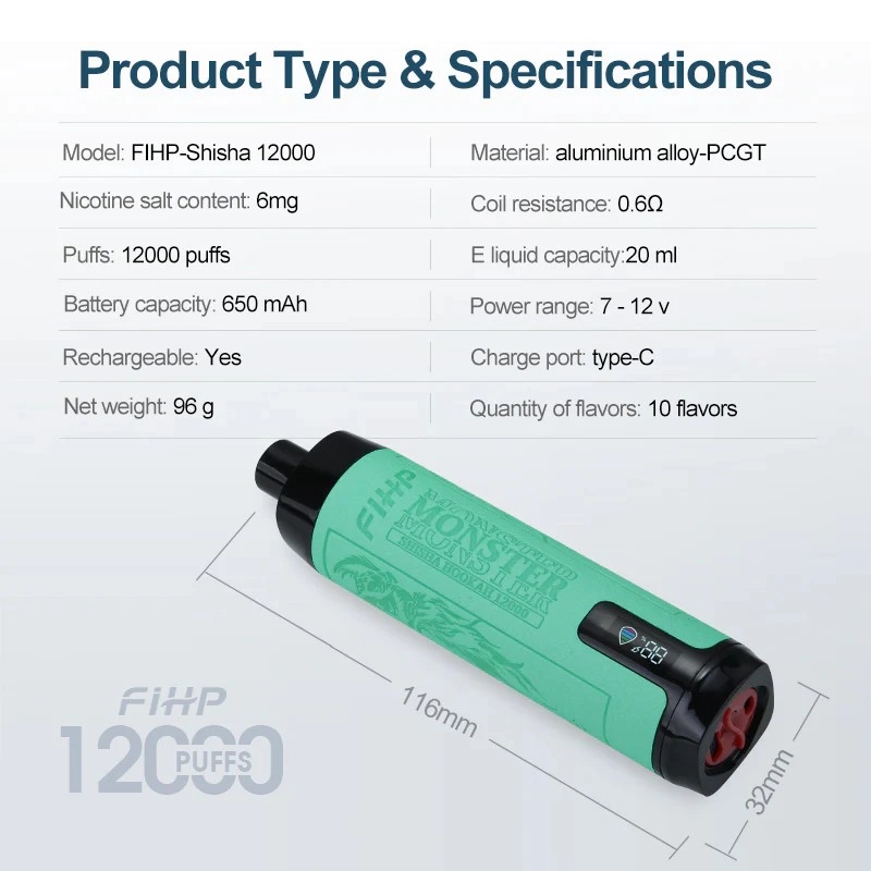 FIHP 12000 puff vape