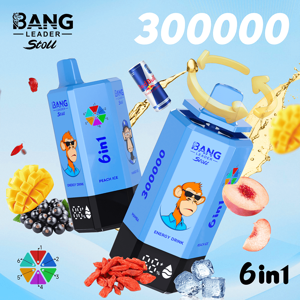 Bang Leader Stoll VAPE 300K 2.Strawberry Banana & Double Apple & Raspberry Watermelon & Sour Mango Pineapple & Tropical Fruit & Lemon Peach_2