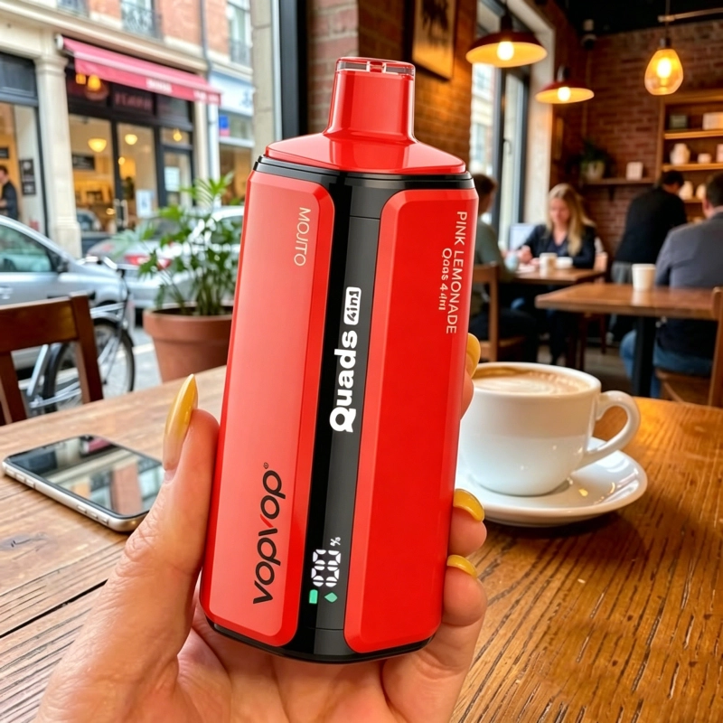 VOPVOP Quads 120K – 4 íz, 120K szippantás, rendkívül hosszú élettartamú vape Vegyes bogyós gyümölcsök + cseresznye-citrom + eper-kivi + rágógumi