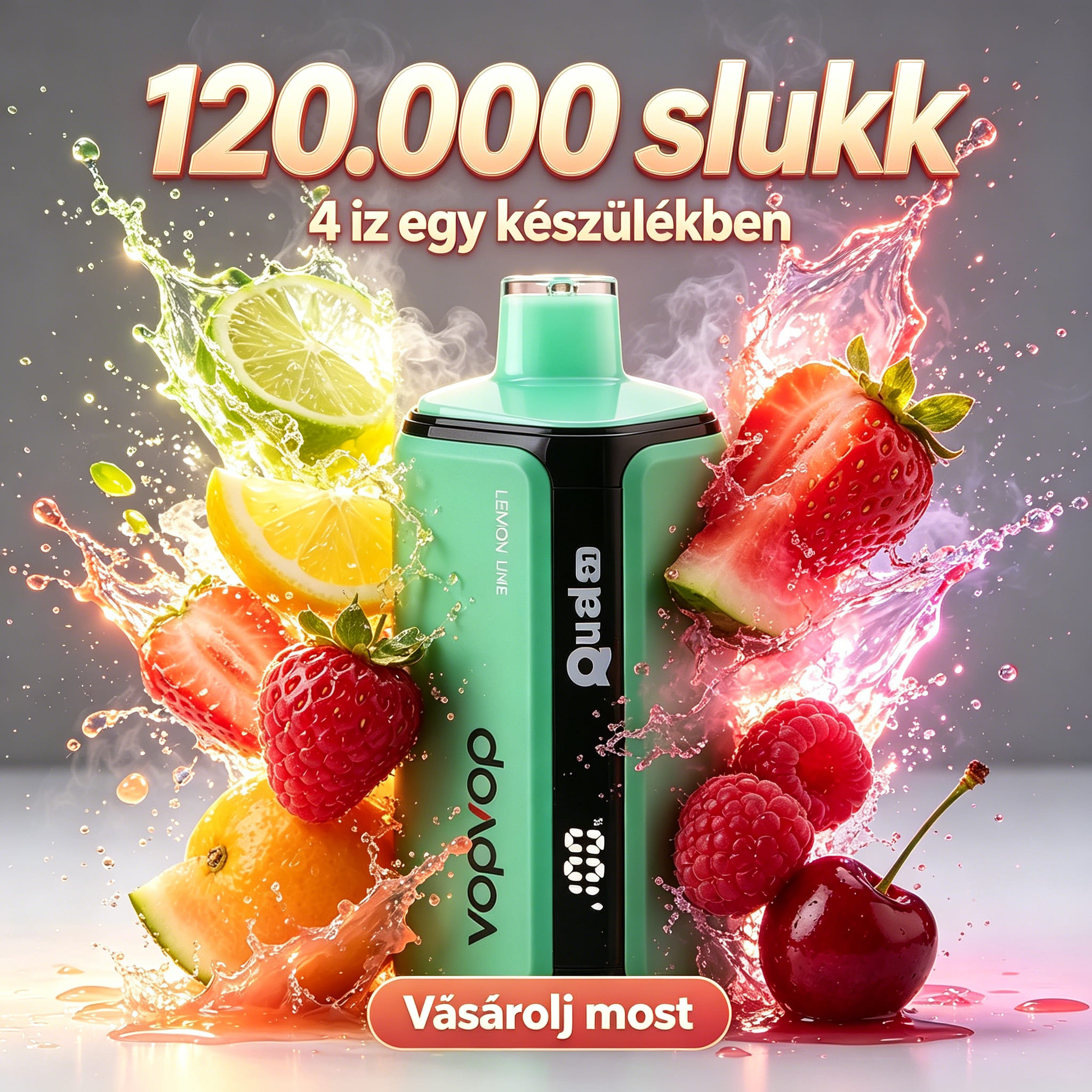 120k 4in15.LEMON LIME & STRAWBERRY ICE & RASPBERRY WATERMELON & FIZZY CHERRY