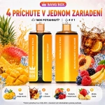 Bang Box 4 v 1 – kombinácia príchutí Kyslé mango-ananás, Cola s citrónom, Broskyňový mix, Jahoda-banán