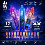 Bang Box 20000 Puffs rechargeable vape with 12 flavor options, Mesh Coil, digital display, USB-C charging and 850 mAh battery