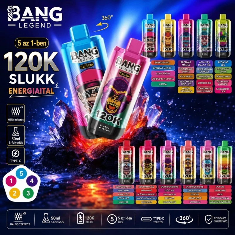 Bang Legend 120000 slukk eldobható vape, Energiaital ízben