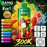 Bang Legend 300K 8 em 1 com Limão, Laranja Ácida, Manga com Pêssego, Melancia Ice e Frutos Silvestres Gelados