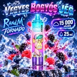 RandM Tornado 15000 Jeges kék málna íz – akár 15 000 slukk, 25 ml, Type-C